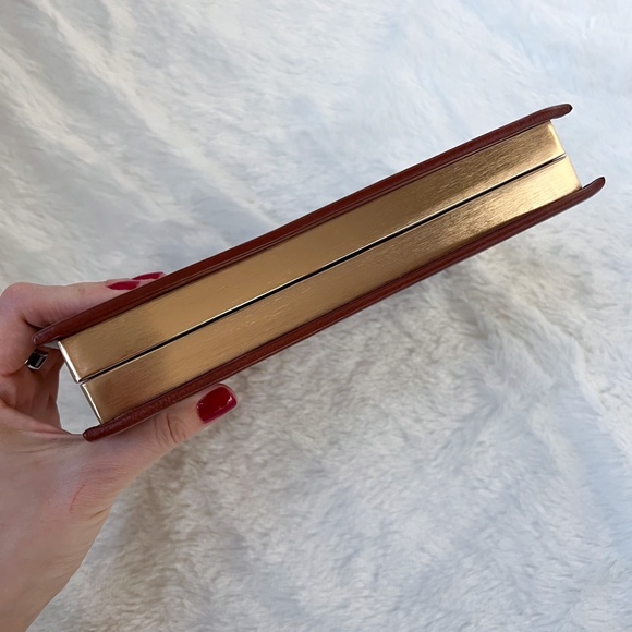 NWOT RARE Kate Spade Wordsmith Dictionary Clutch Toast Brown Camel Gold - Picture 10 of 15